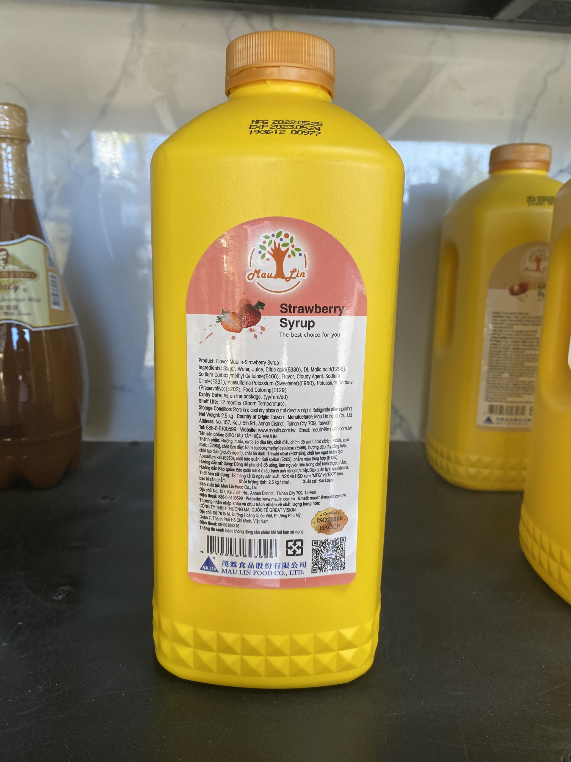 Siro Maulin Dâu/ siro maulin dâu đài loan can vàng 2.5kg