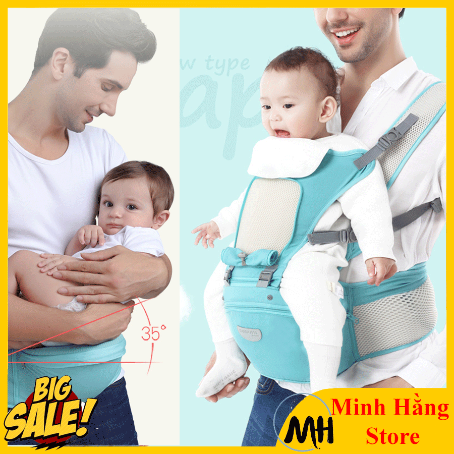 [LOẠI 1- DIGUMI] Địu em bé sơ sinh thoáng khí 4 tư thế. Địu trẻ em đa chức năng, Có thể bế trẻ ở nhiều tư thế khác nhau. Chất liệu vải sợi cotton mềm mại, êm ái, thoáng mát và thấm hút mồ hôi