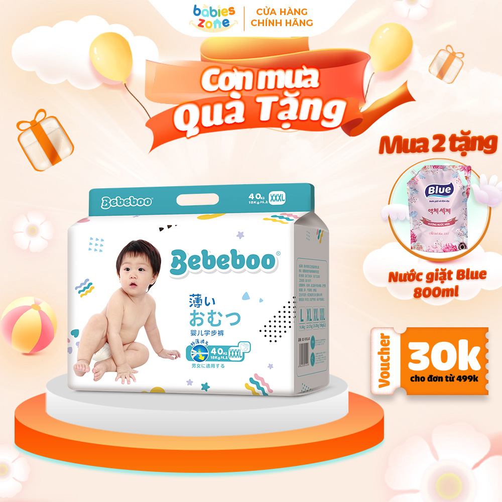 Bỉm quần cho bé size XXXL >18kg Bebeboo, bỉm Nhật Bản siêu thấm hút