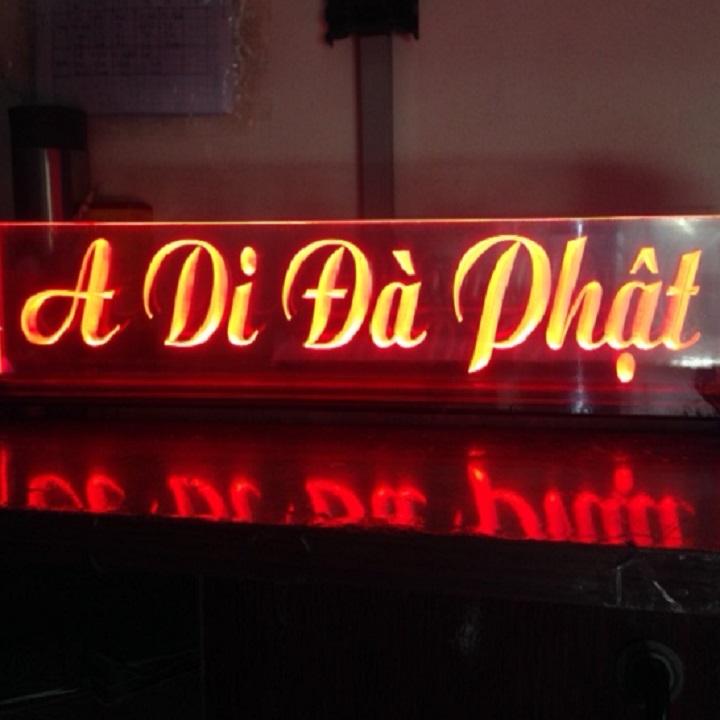 Tranh điện -  đèn led đổi màu - A Di Đà Phật - cao 10cm x dài 40cm