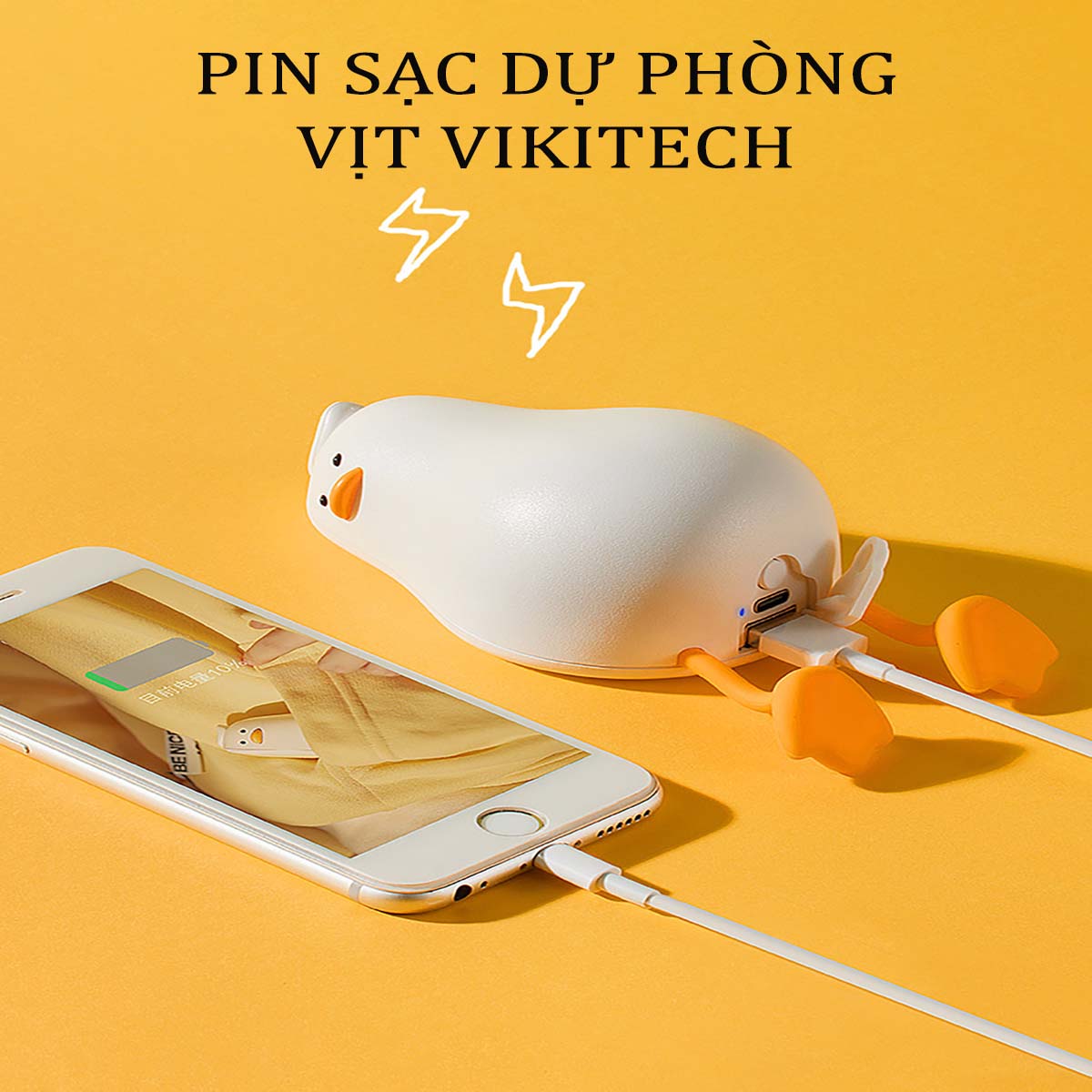 Pin Sạc Dự Phòng Vịt Kiêm Sưởi Ấm Cầm Tay Chân Mini Lái Xe Máy Có Dây Sạc Điện Chính Hãng Giá Rẻ Phòng Ngủ Mùa Đông