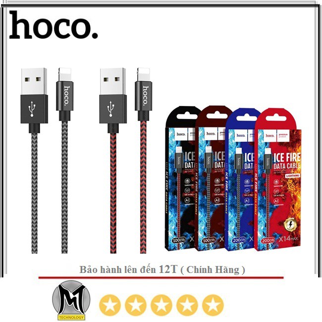 [HCM]Cáp Sạc Nhanh Hoco X14 Max Lightning - Cho iphone/ipad - Chống Gãy Đứt - BH 12 Tháng