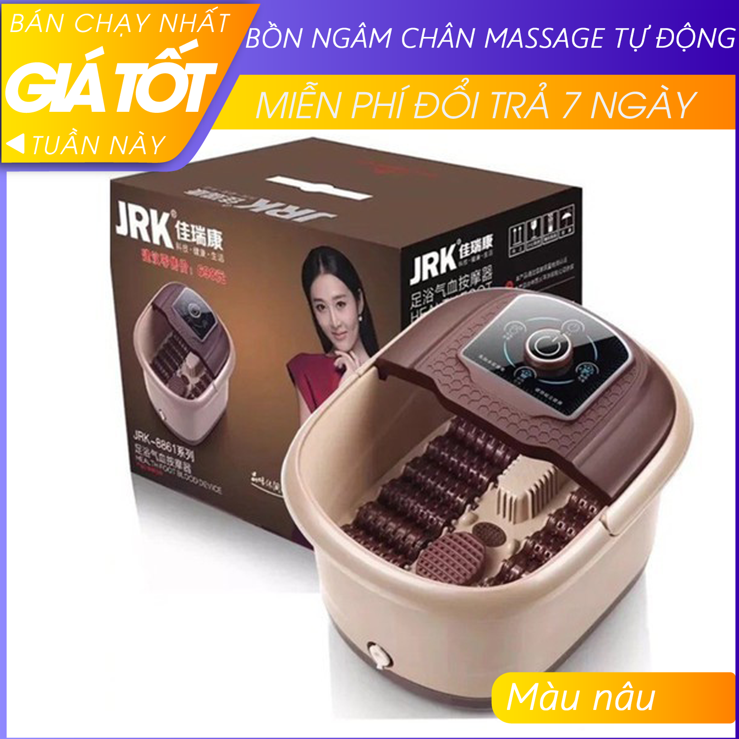 [Không Sục Khí ] Bồn ngâm chân cắm điện - Chậu ngâm chân massage cao cấp - Bồn ngâm chân mát xa hồng ngoại thư giãn các cơ bắp bị mỏi, tạo giấc ngủ sâu- Hỗ trợ đổi trả 7 ngày
