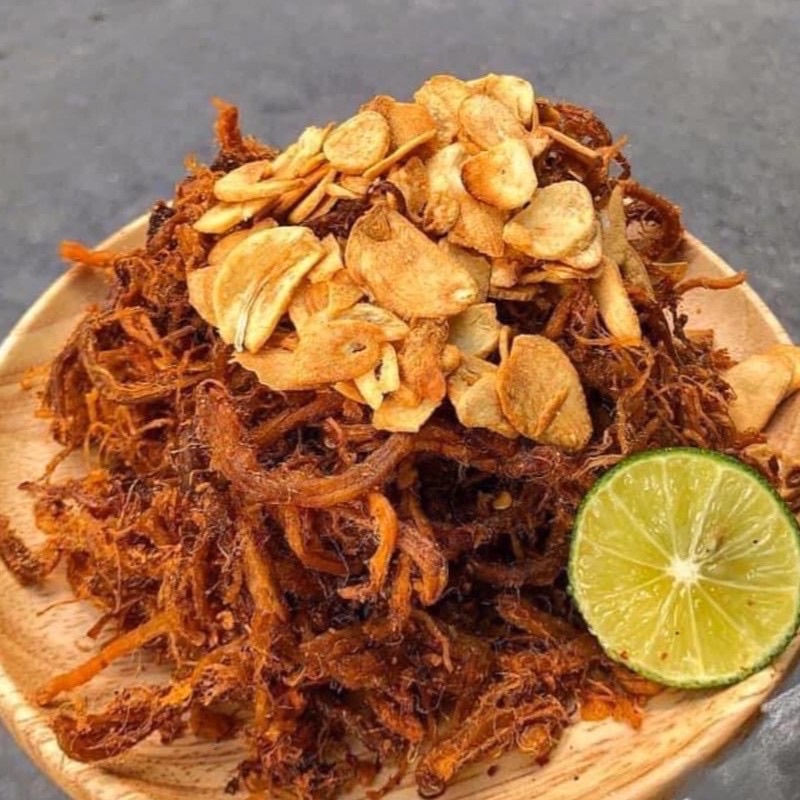 Khô heo cháy tỏi loại 1 lon 300gr