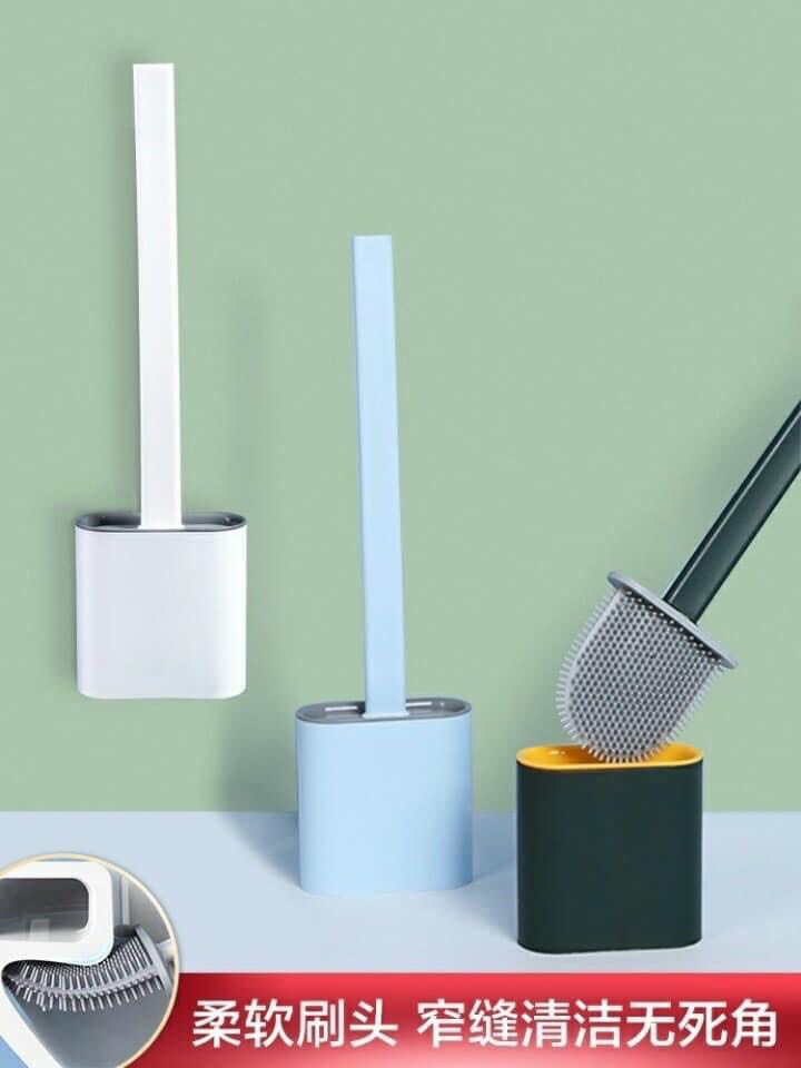 Bộ cọ bồn cầu toa lét nhà tắm bằng silicon cao cấp kiểu mới kèm hộp đựng ráo nước cất gọn - Cọ toa lét cán dài mẫu mới 2020 GIÁ KHUYẾN MÃI