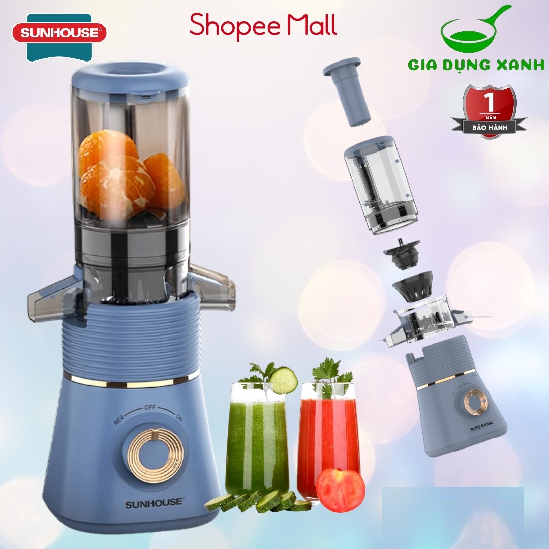 Máy ép chậm sunhouse shd5518 công suất 1500w bảo hành 1 năm - hàng chính hãng