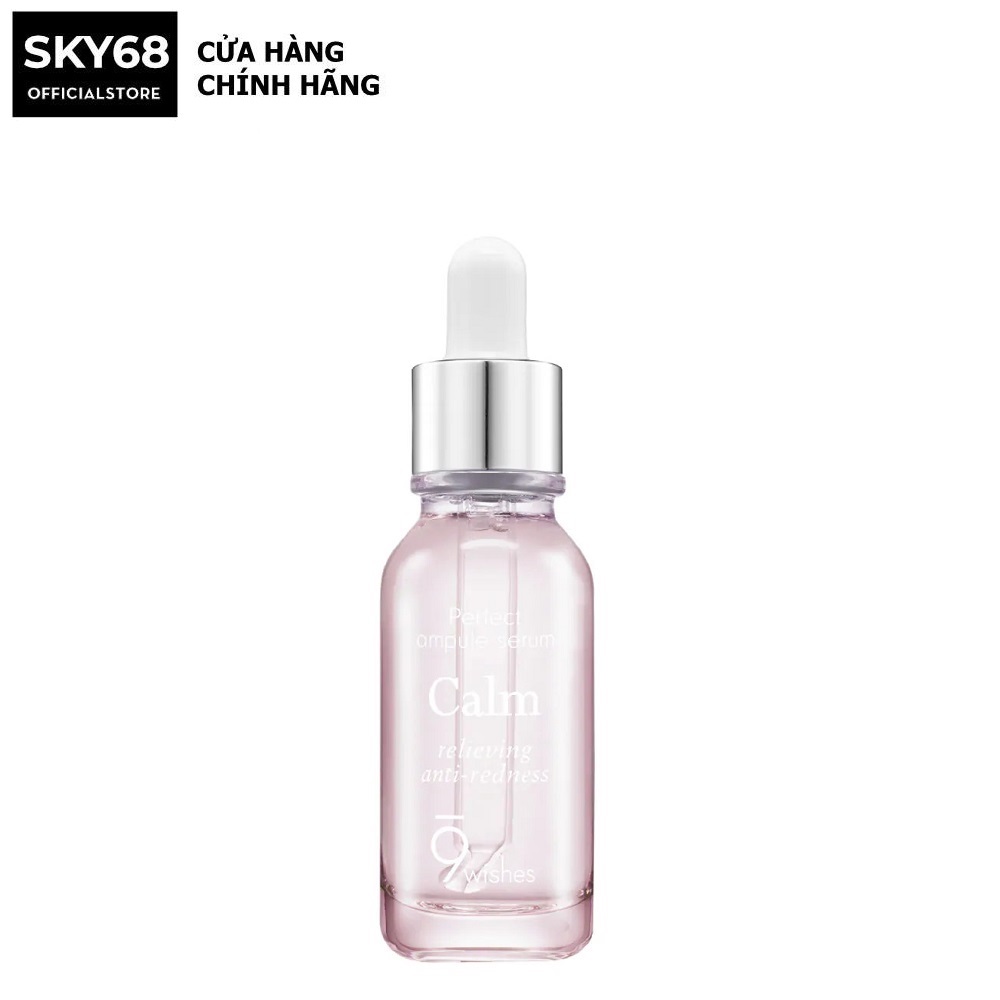 Tinh Chất Cô Đặc Giảm mụn, Làm Dịu Và Phục Hồi Da 9 Wishes Calm Ampule Relieving Anti-Redness Serum 25ml