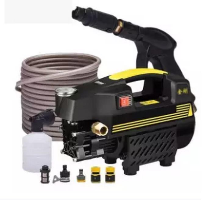 Máy bơm xịt rửa xe áp lực cao T10 có dây áp lực phun dài 8m, báng súg phun máy rửa xe, đầu phun, bình chứa xà phòng