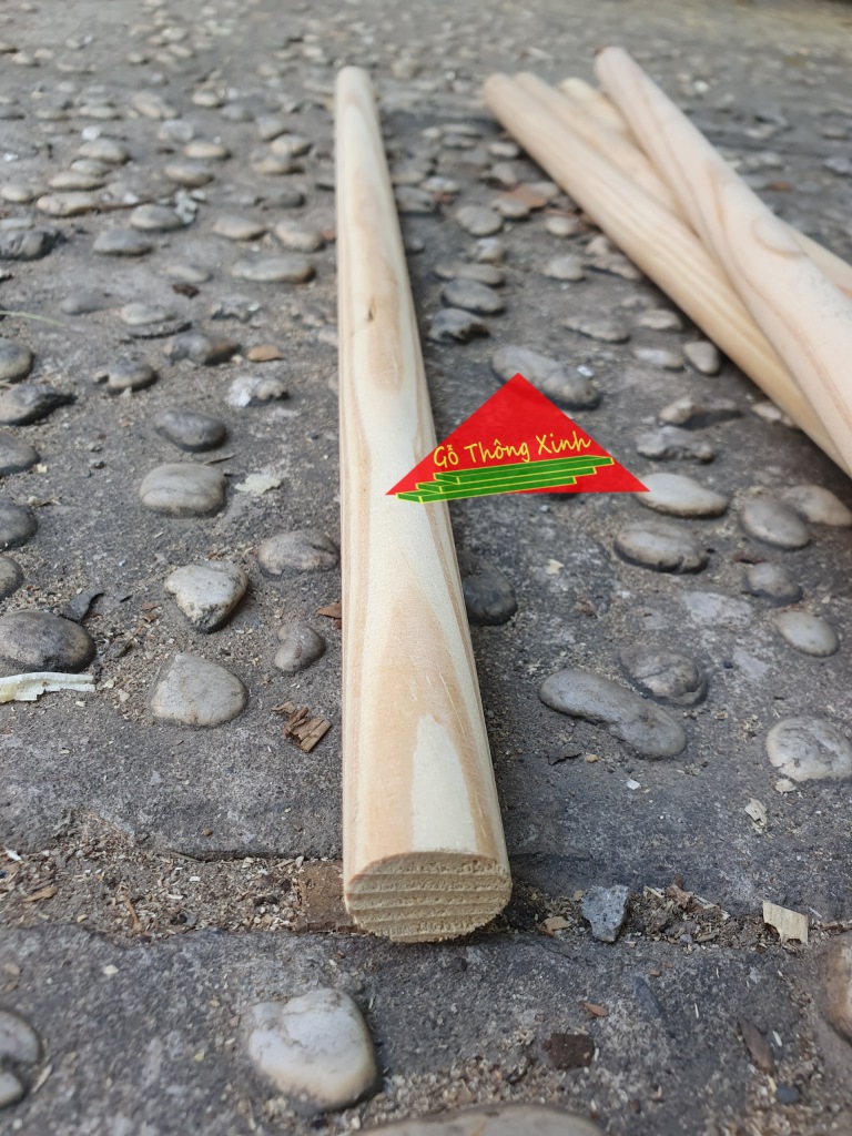 Thanh gỗ tròn phi 2cm dài 60cm bằng gỗ thông láng mịn đẹp phù hợp trang trí,cây treo quầ áo,chế cháo vật dụng trong nhà