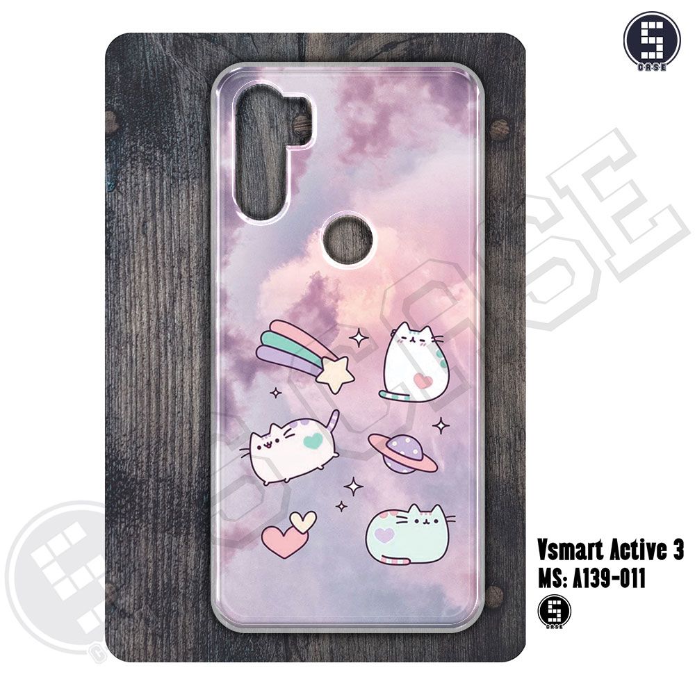 Ốp cho vsmart active 3 hình cute cat a139-011