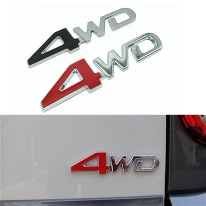 Decal tem chữ 4wd 3d mạ crom cao cấp trang trí ô tô kích thước 12.4*3cm, chữ dán ô tô xe hơi