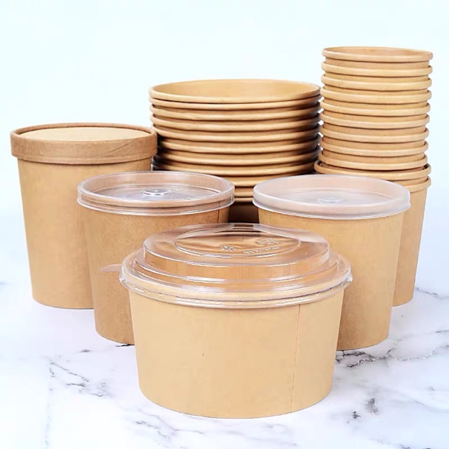 [ 50 cái/gói ] Bát giấy KARFT đựng thức ăn
