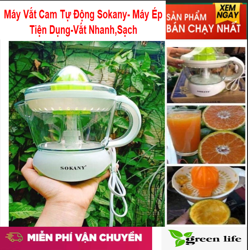 [BÁN CHẠY] Máy Vắt Cam Tự Động Sokany,Máy Ép Tiện Dụng Vắt Nhanh,Sạch- Sử Dụng Đơn Giản Chỉ Cần Ấn Nhẹ Miếng Lên Nón Ép Là Máy Tự Động Vắt Dung Tích 700ml Giúp Bạn Vắt Được Nhiều Nước Cam Hơn,Bh 1 Năm