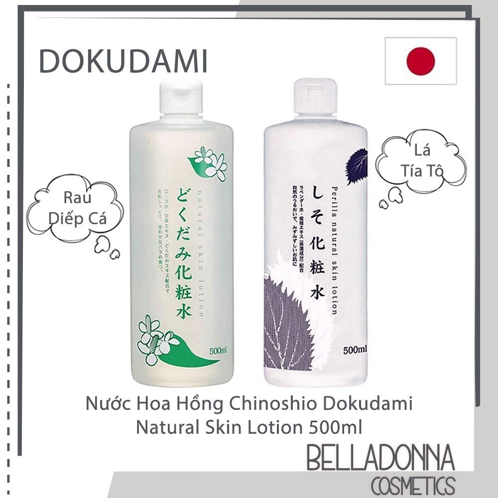 [HCM] Nước Hoa Hồng Dưỡng Ẩm, Làm Sáng, Ngăn Ngừa Mụn Chinoshio Dokudami Natural Skin Lotion 500ml