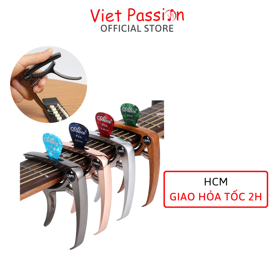Capo guitar 2 chức năng kèm cậy nhổ chốt đàn dành cho đàn ghita acoustic sử dụng dây sắt VietPassion HCM