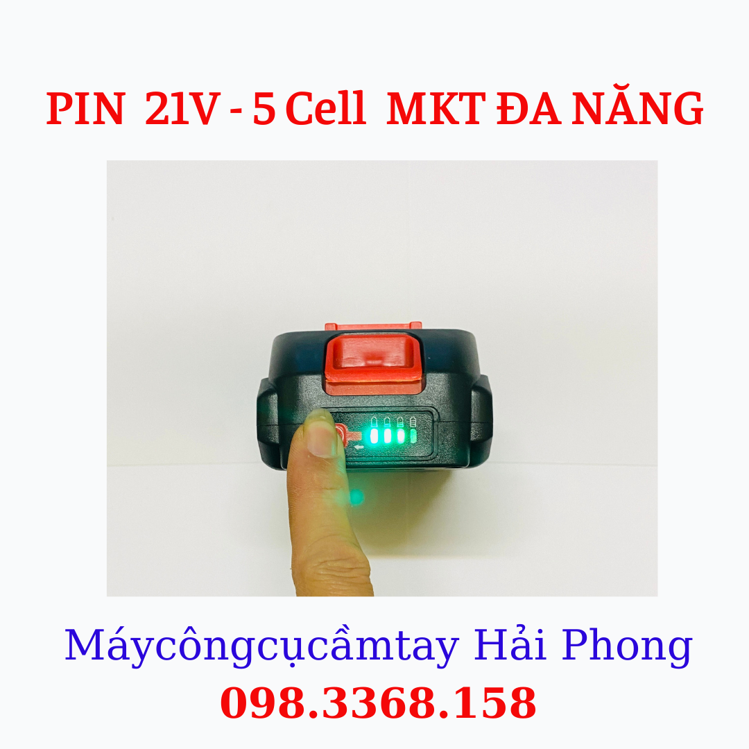 PIN 5 CELL / 18V- 21V ( CÓ ĐÈN BÁO DUNG LƯỢNG ) VÀ SẠC CHO MÁY : KHOAN,MÀI,CƯA ... KHOẢNG CÁCH 2 CỰC PIN 39MM