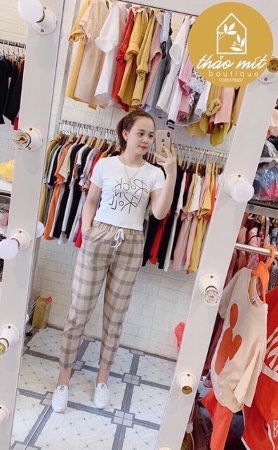 Quần kẻ caro đũi hàn siêu mát