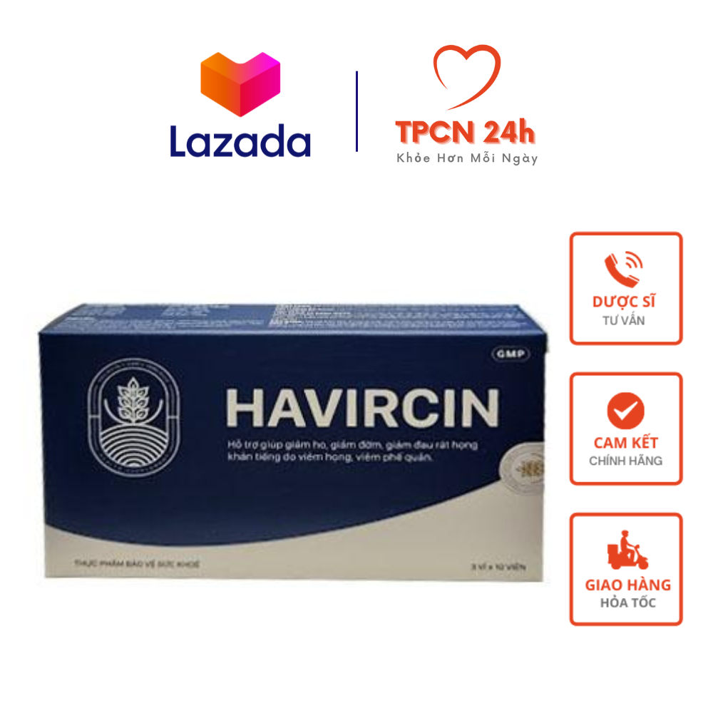 Havircin hỗ trợ giảm ho, đau rát họng, khản tiếng do viêm họng