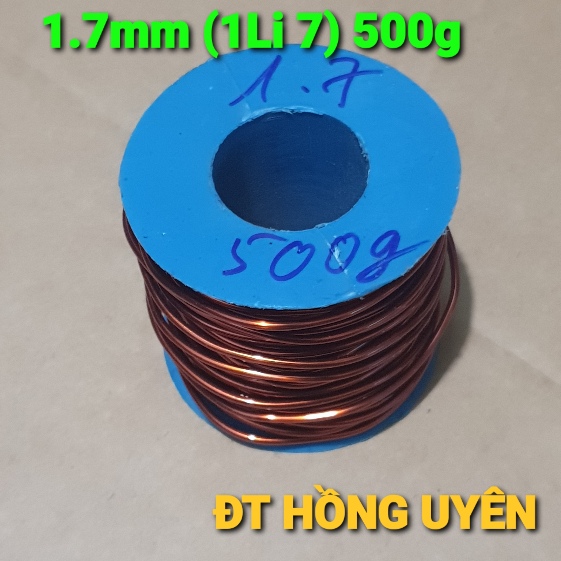 Dây đồng cuộn (1.7mm 500g). Dây đồng quấn biến áp kích cơ, biến áp xung, biến áp 220v. Dây đồng tráng men, bọc emay cách điện