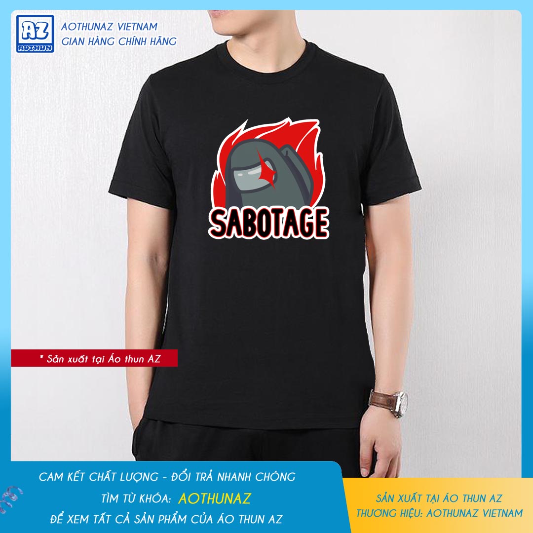 AOTHUNAZ - Áo thun game Among US Sabotage màu đen - Mẫu mới M2770