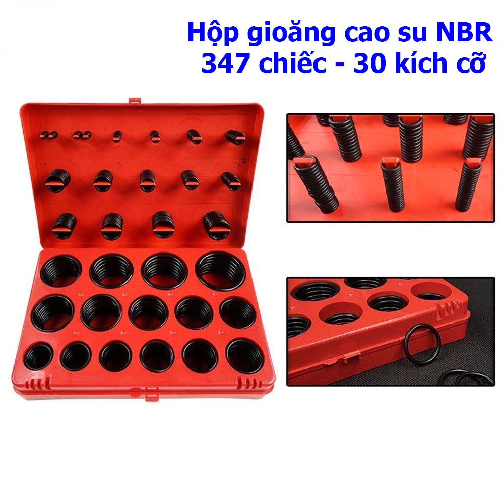 Hộp gioăng cao su tròn 347 cái 30 kích cỡ