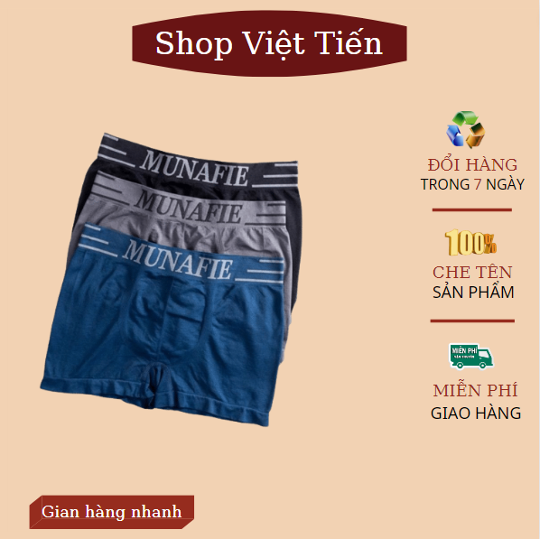 Set 05 quần ship đùi nam Manufie chất cotton dệt kim êm mềm mịn mát co giãn 4 chiều thoáng mát thấm hút mồ hôi tốt,mỗi quần đều được đóng trong 1 túi zip sang trọng và lịch sự freesize 50-75kg VT-94 Việt Tiến