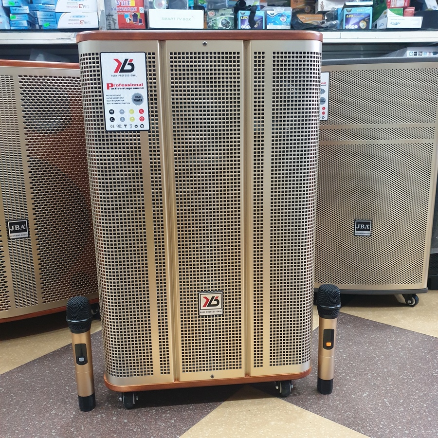 Loa kéo JBA SK-777,JBA-505, BK39, SK-8615-A, A-25, R15A-8, A18-S, A-6C loa karaoke di động thùng gỗ bass loa 4 tấc công suất đỉnh 900W, kèm 2 micro không dây