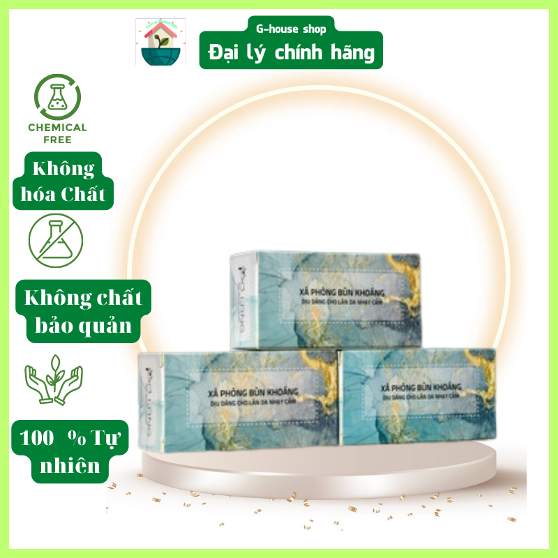 Xà bông bùn khoáng dưỡng da Pơ Lang bánh 100gam,dưỡng da mịn màng, phù hợp với mọi loại da kể cả da nhạy cảm.
