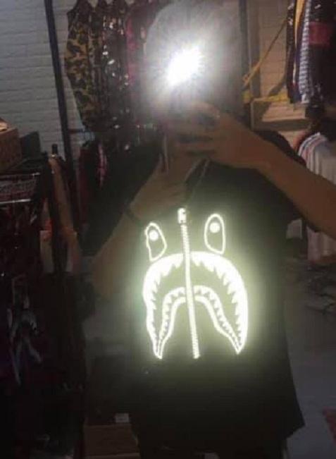 Áo Bape Phản Quang - Tee Bape Shark Cá mập phát sáng