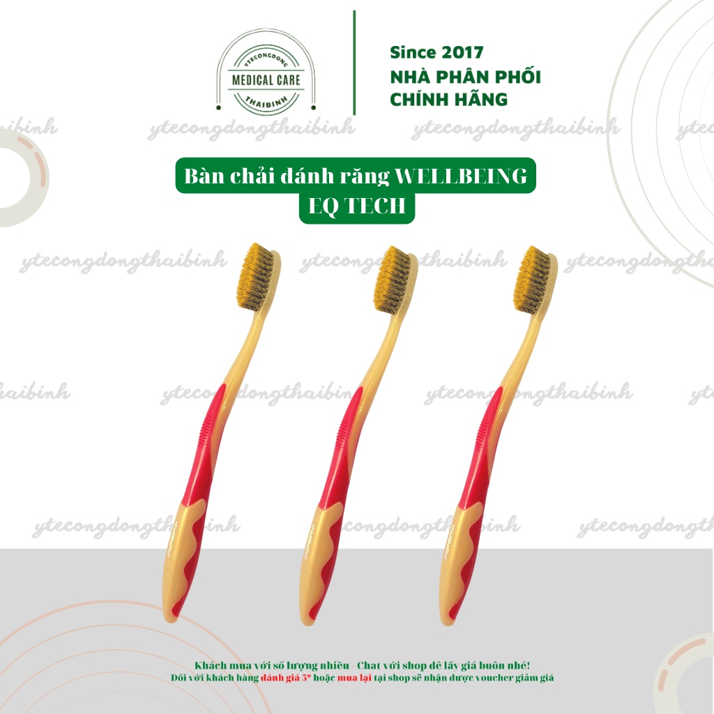 Bàn chải đánh răng lông mềm EQ TECH WELLBEING giảm ê buốt bảo vệ nướu nhập khẩu chính hãng Hàn Quốc