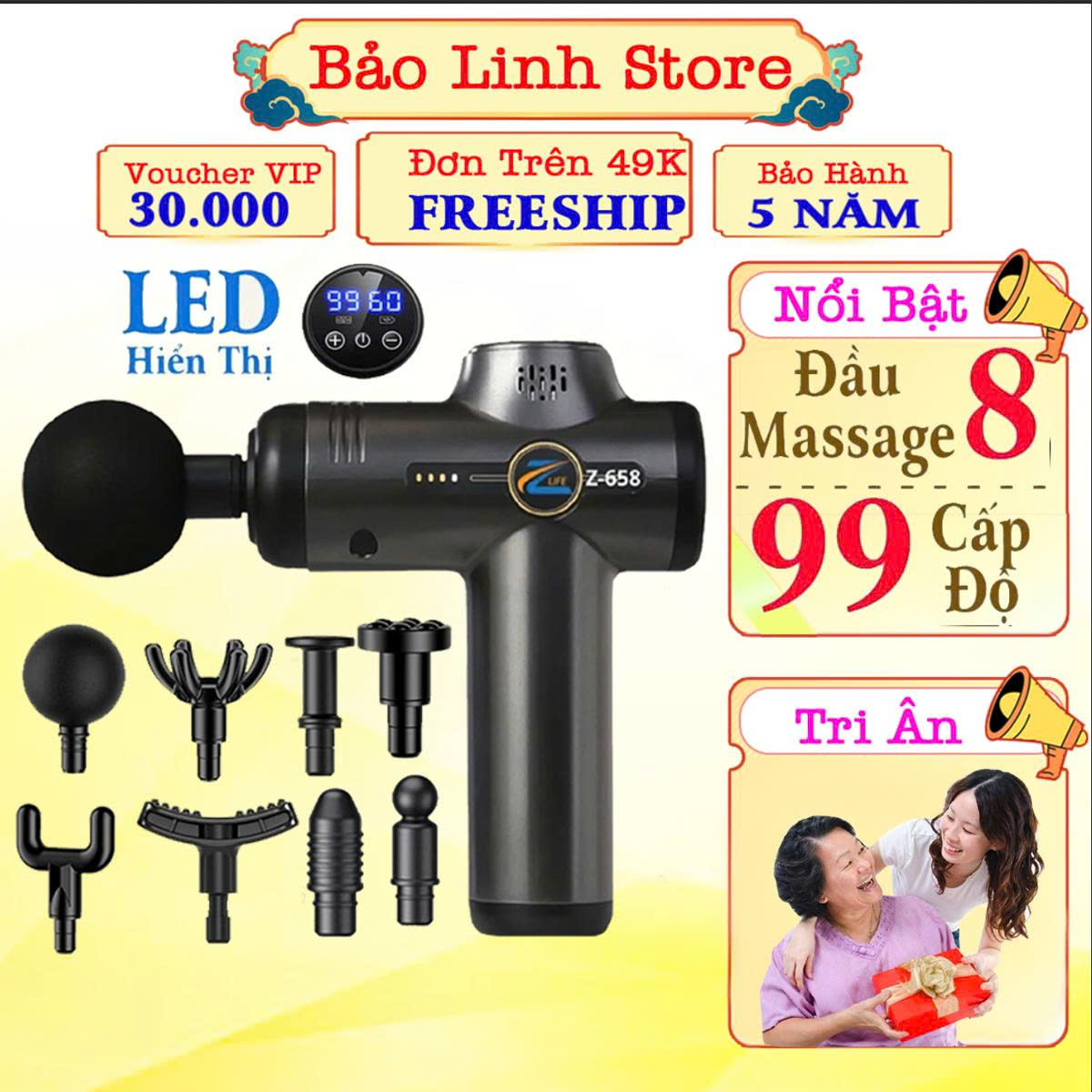 Máy Massage Cầm Tay Đa Năng Cao Cấp Zlife Z658 - Máy Mát Xa Toàn Thân Không Dây - Chuyên Sâu Cho Cổ, Vai Gáy, Bụng, Lưng, Cánh Tay, Chân - Giảm Đau Mỏi Cho Dân Văn Phòng, Gymer, Người Già, Người Lao Động Nặng