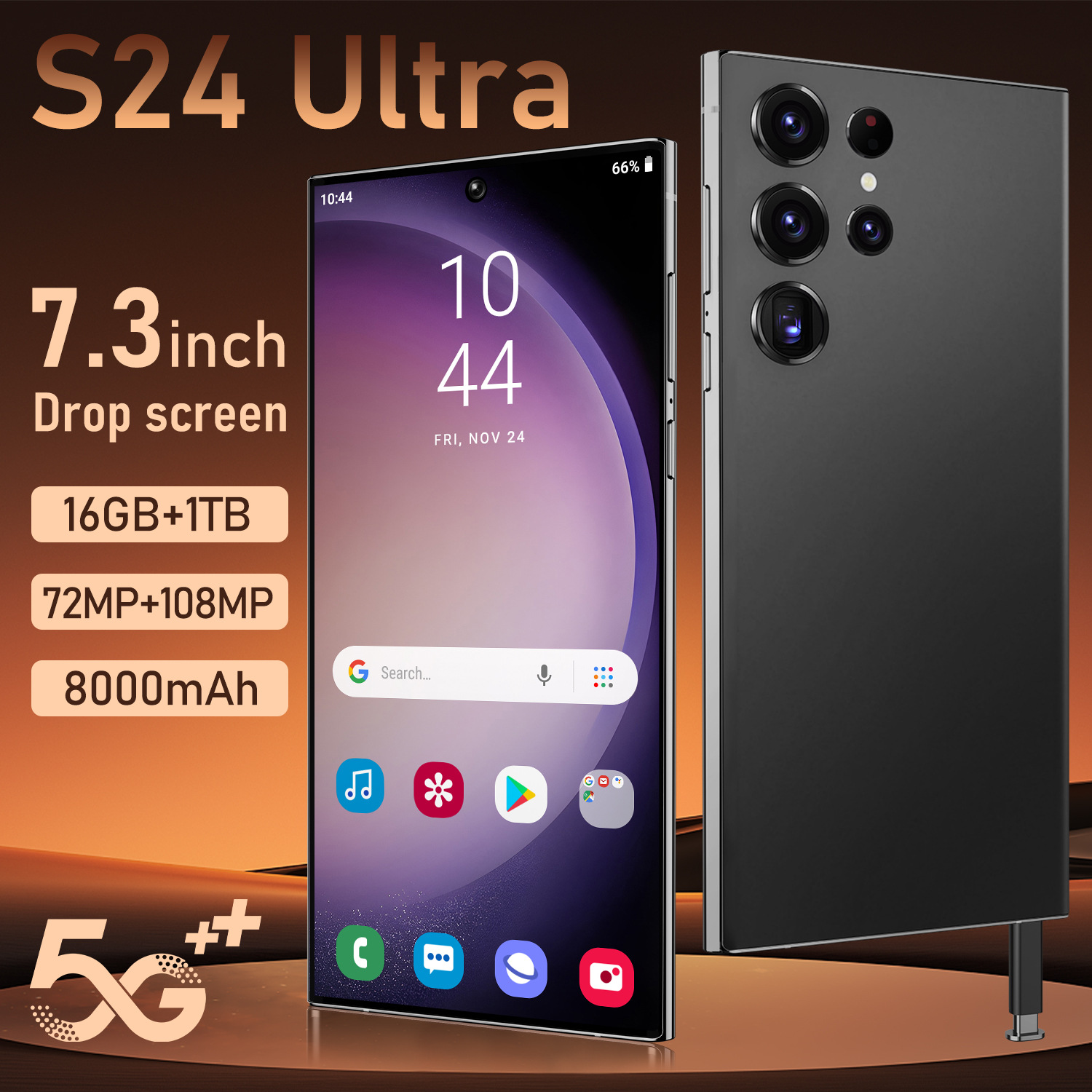 NEW S24 Ultra điện thoại thông minh 7.3 inch Android đt 3G/4G/5G giá rẻ 8GB/256GB HD Toàn màn hình điện thoại rẻ cho học sinh Hai SIM Với bút Dấu vân tay