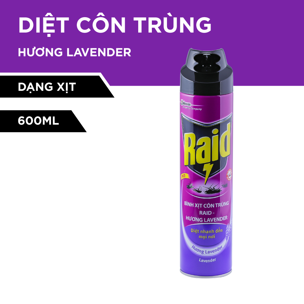 [HCM]Xịt Muỗi RAID Hương Lavender Chai 600ml
