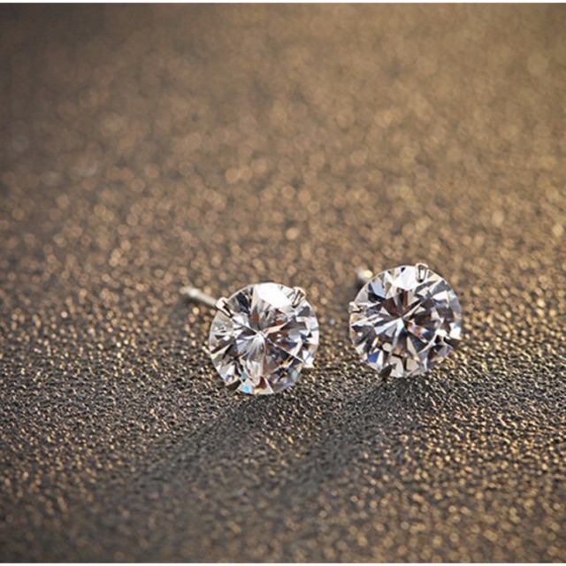 [HCM]Bông tai hột đá tròn inox cao cấp giá 1 đôi bt01