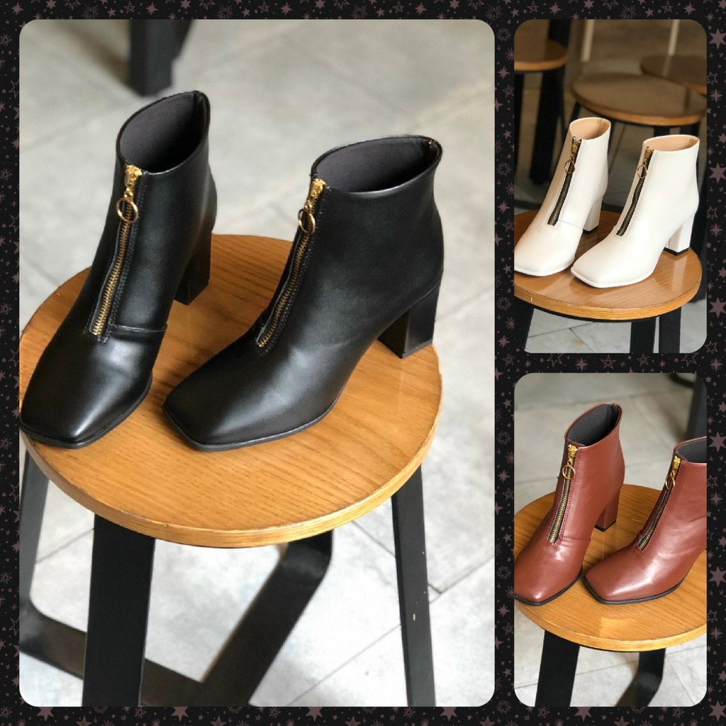 Bốt nữ hàng da bò thật cao cấp khoá vàng gót 5cm [hình thật], đa dạng mẫu mã, màu sắc, kích cỡ, chất lượng đảm bảo, cam kết hàng đúng mô tả