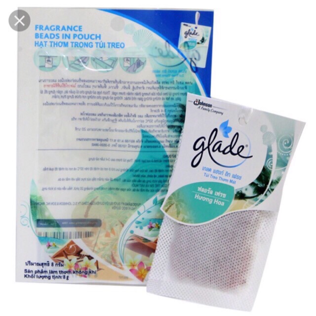 Túi thơm hạt glade móc treo 8g đủ mùi