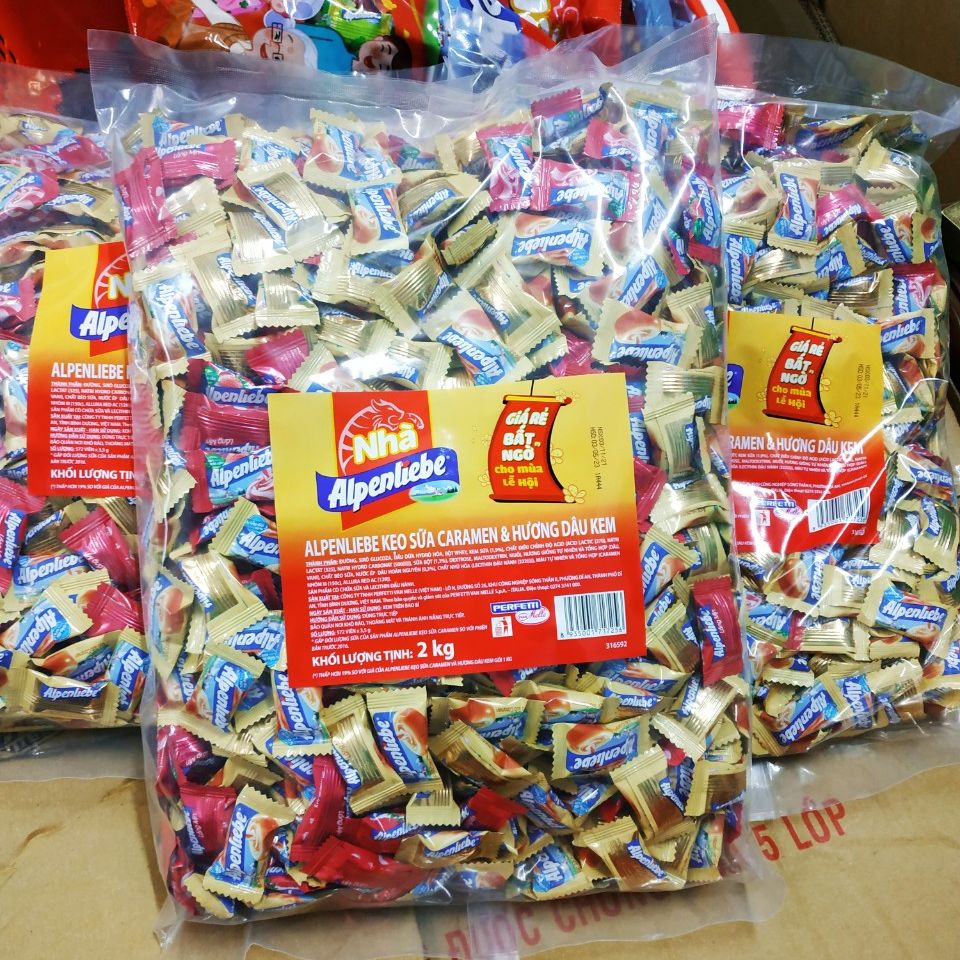Khổng lồ Kẹo Alpenliebe gói 2 kg đủ vị siêu tiết kiệm Hàng Tết