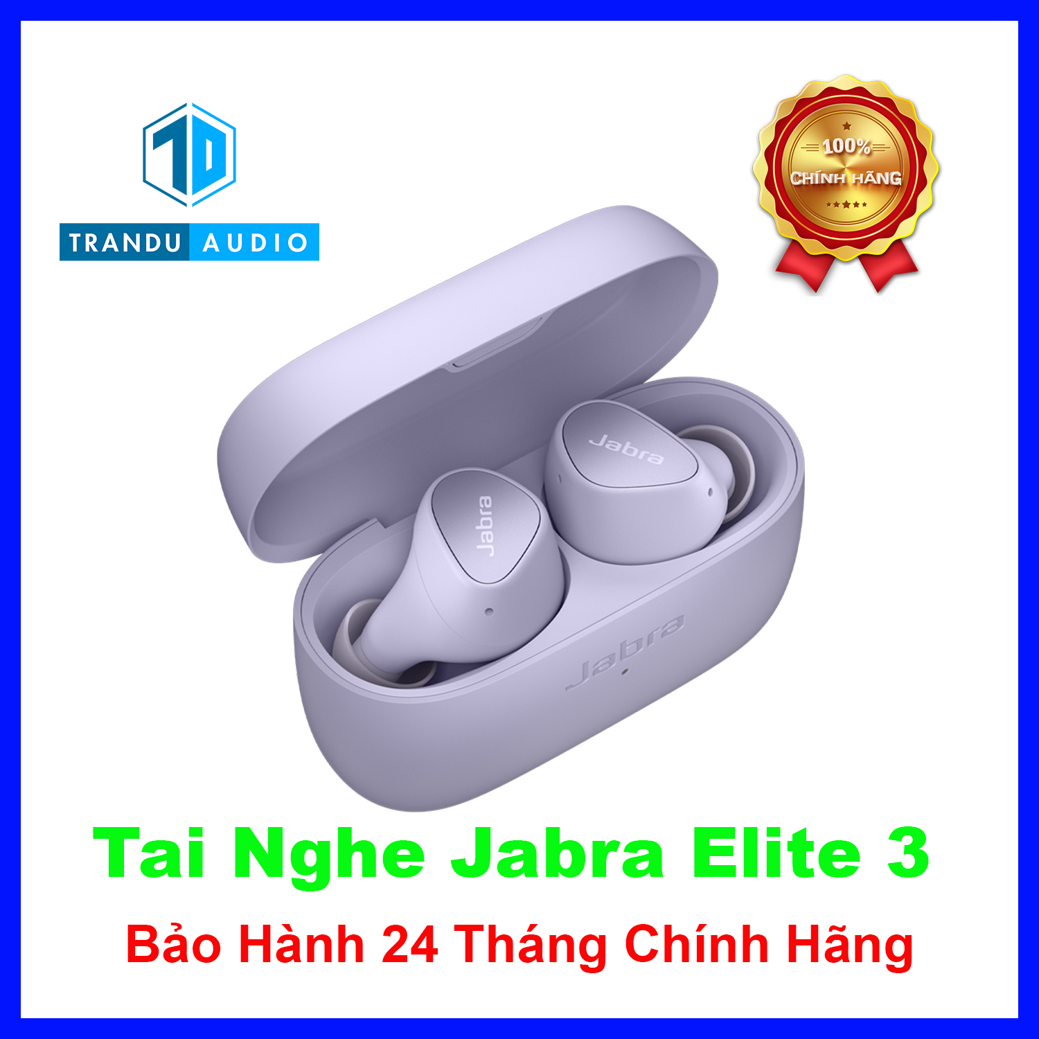 Tai nghe true wireless jabra elite 3 | bảo hành 24 tháng | trần du audio