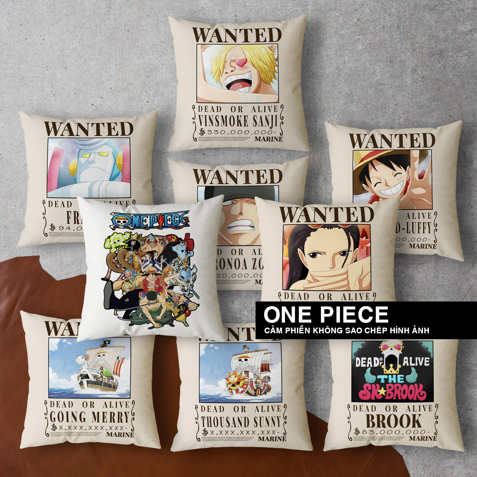 Vỏ Gối Sofa Trang Trí ONE PIECE (45x45cm)