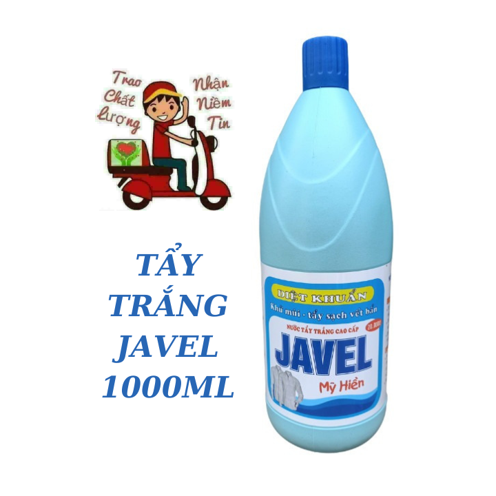 Nước tẩy trắng vết bẩn javel mỹ hiền - chai 1000ml - trắng sạch an toàn