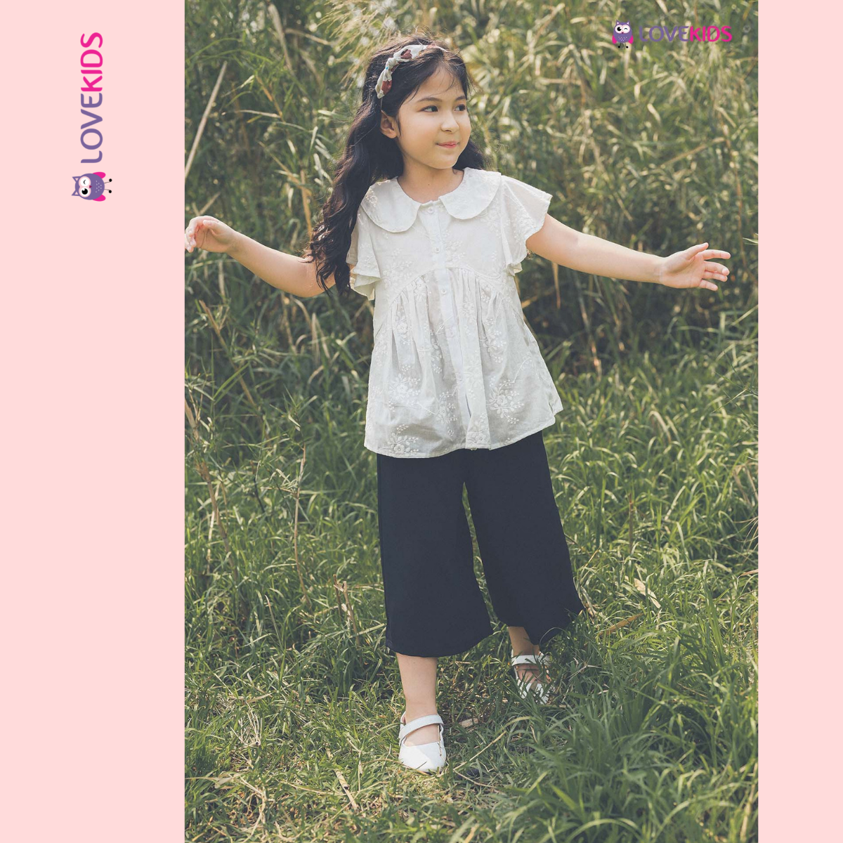 Áo cộc tay thêu hoa bé gái lkg21st00201 - lovekids