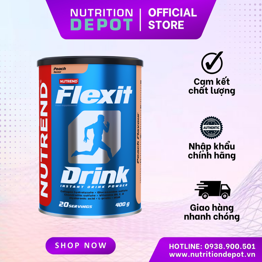 Nước uống hỗ trợ xương khớp Nutrend Flexit Drink (Hộp 400g – 20 lần dùng) - Nutrition Depot Vietnam