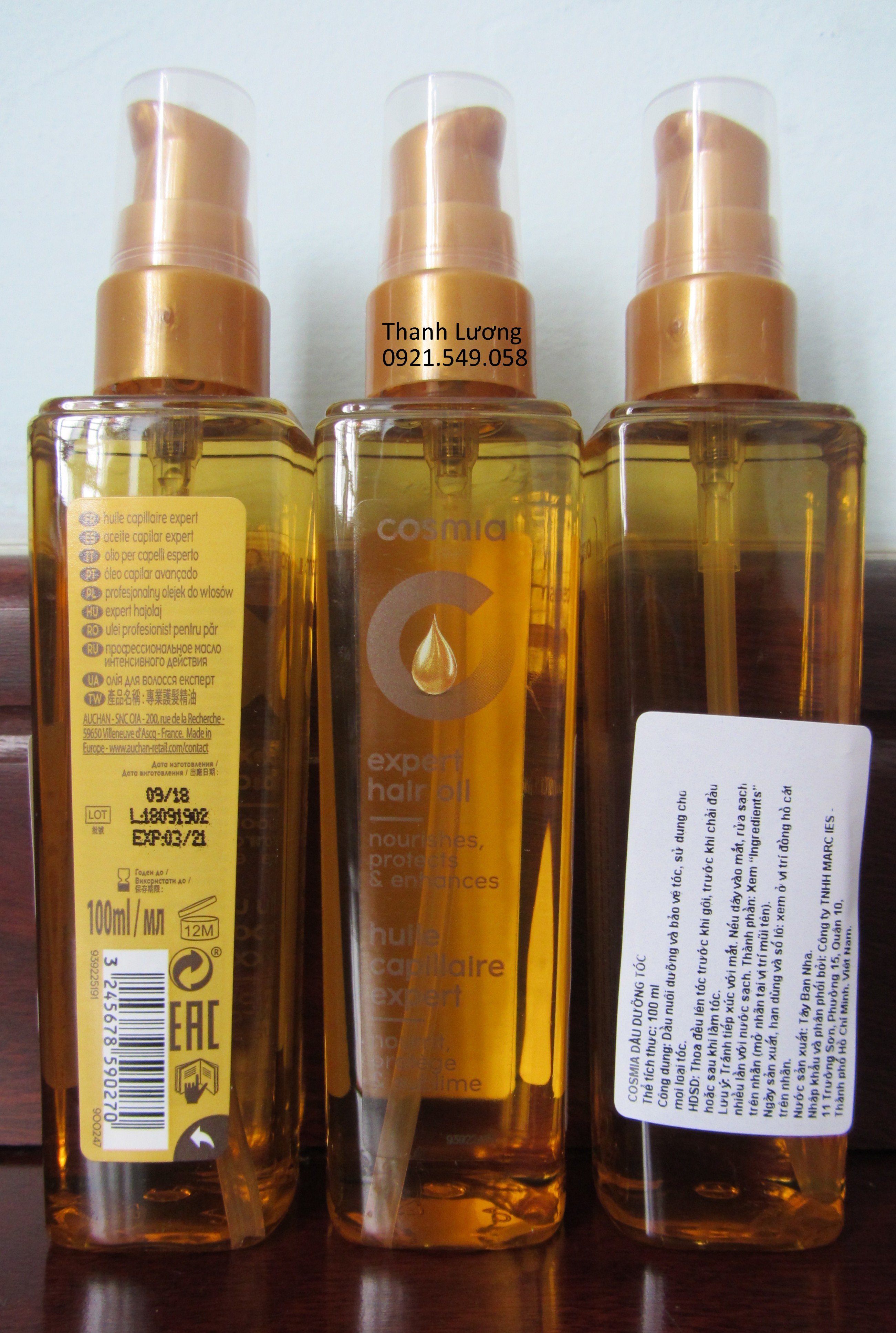 Dầu dưỡng tóc Cosmia (100ml) - Tây Ban Nha