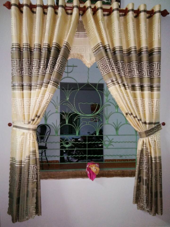 [HCM]Rèm cửa sổ Vải Gấm dày rủ đẹp - Kiểu may khoen ore - Ngang 2m5 Cao tùy chọn - Có video sản phẩm - Nhiều màu để chọn