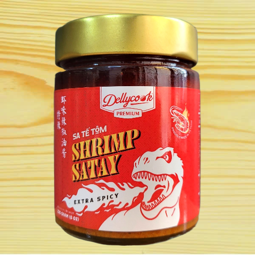 DELLYCOOK [Lọ ĐỎ 220g] SA TẾ TÔM [VN] Extra Spicy Shrimp Satay
