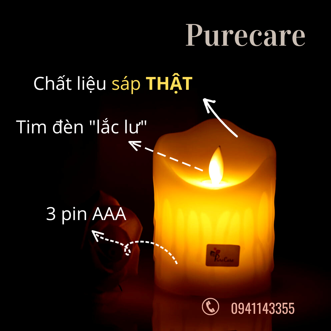 HCM -Đèn cầy không tắt Nến sáp điện tử xài pin trang trí nhà tiệc cưới (SÁP THẬT)