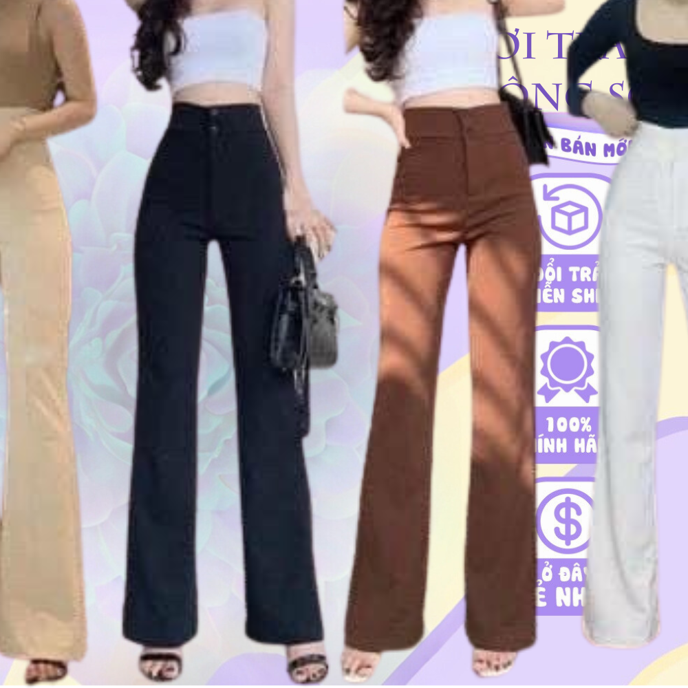QUẦN ỐNG LOE CẠP CAO 2 KHUY (HÀNG SẴN ) Ms 65