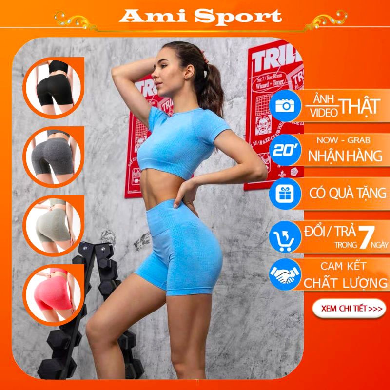 Quần đùi thể thao nữ siêu tôn dáng vải co giãn 4 chiều thoáng mát tập Gym Yoga Aerobic B25