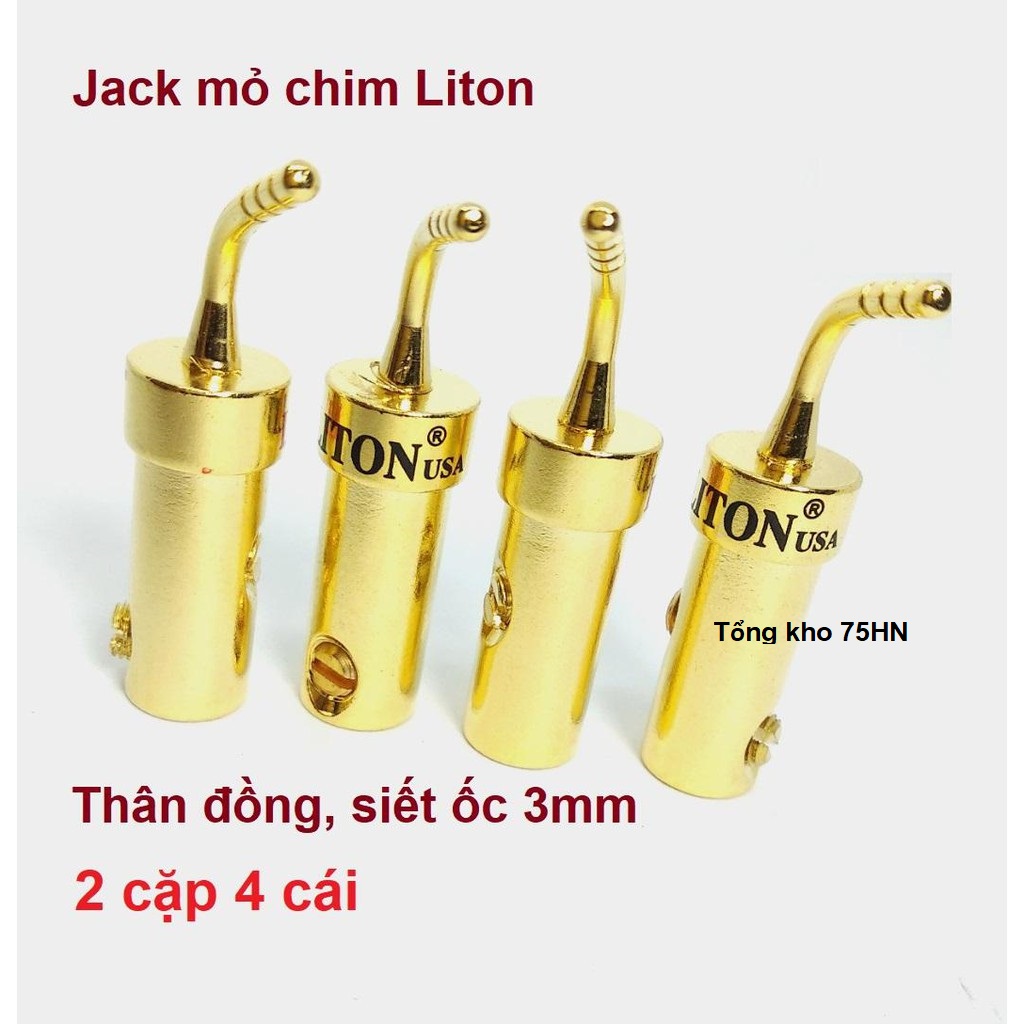 4 cái Jack loa Mỏ Chim LITON đồng nguyên khối