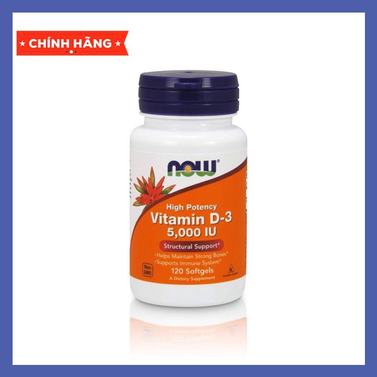 Now d-3 thực phẩm vitamin d3 5000 iu 120 softgels. viên uống tăng cường xương khớp chắc khỏe